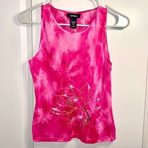 ❤️Y2K Style Pink, Embroidered 🌸 Tank from Express